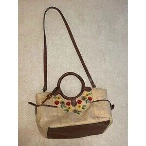 Vintage Fossil Purse Floral Basket Style Crossbody/ Handbag 🌻🧺